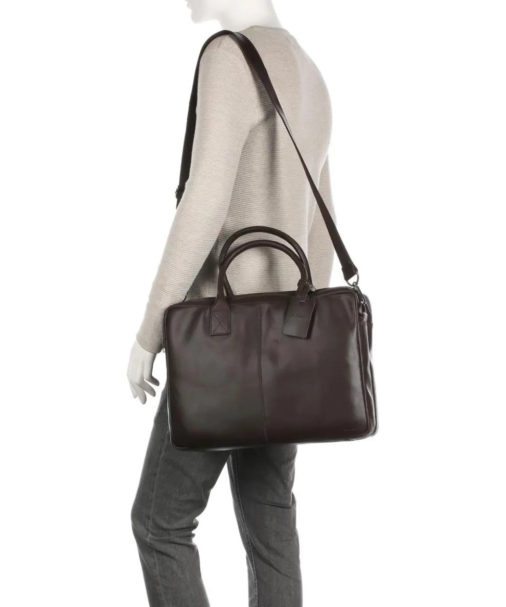 Vintage Taylor Worker Aktentasche genarbtes Leder dunkelbraun