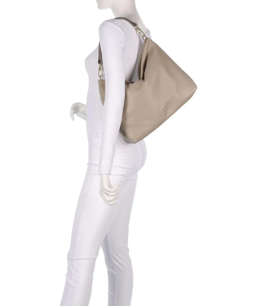 Dalia Kaia Beuteltasche genarbtes Leder beige