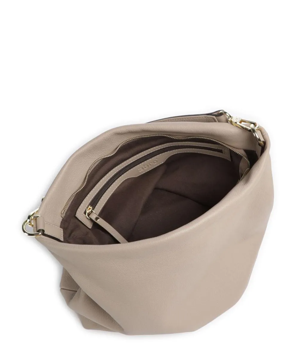 Dalia Kaia Beuteltasche genarbtes Leder beige