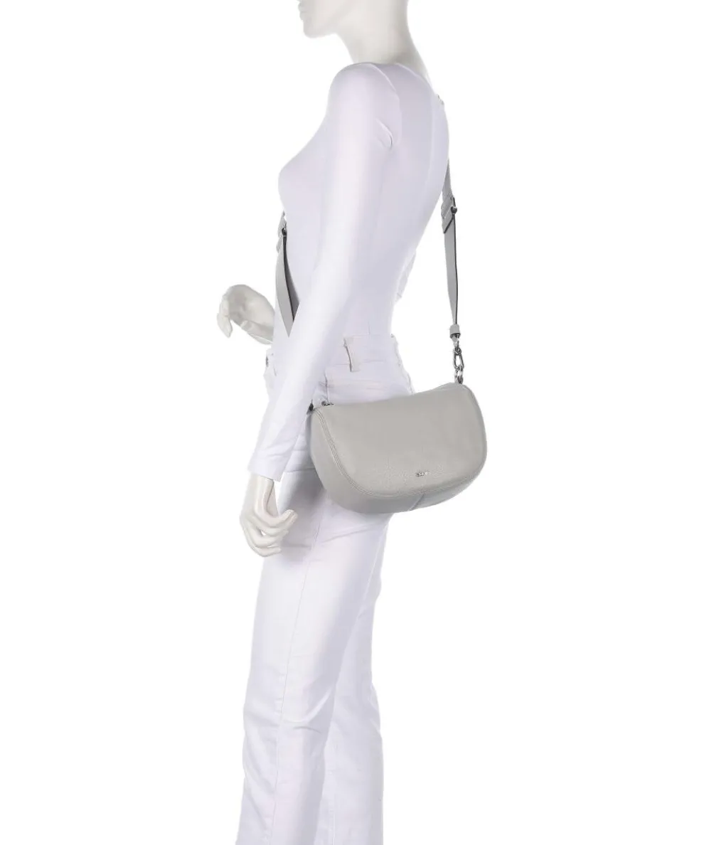 Dalia Mina Umhängetasche genarbtes Rindsleder hellgrau