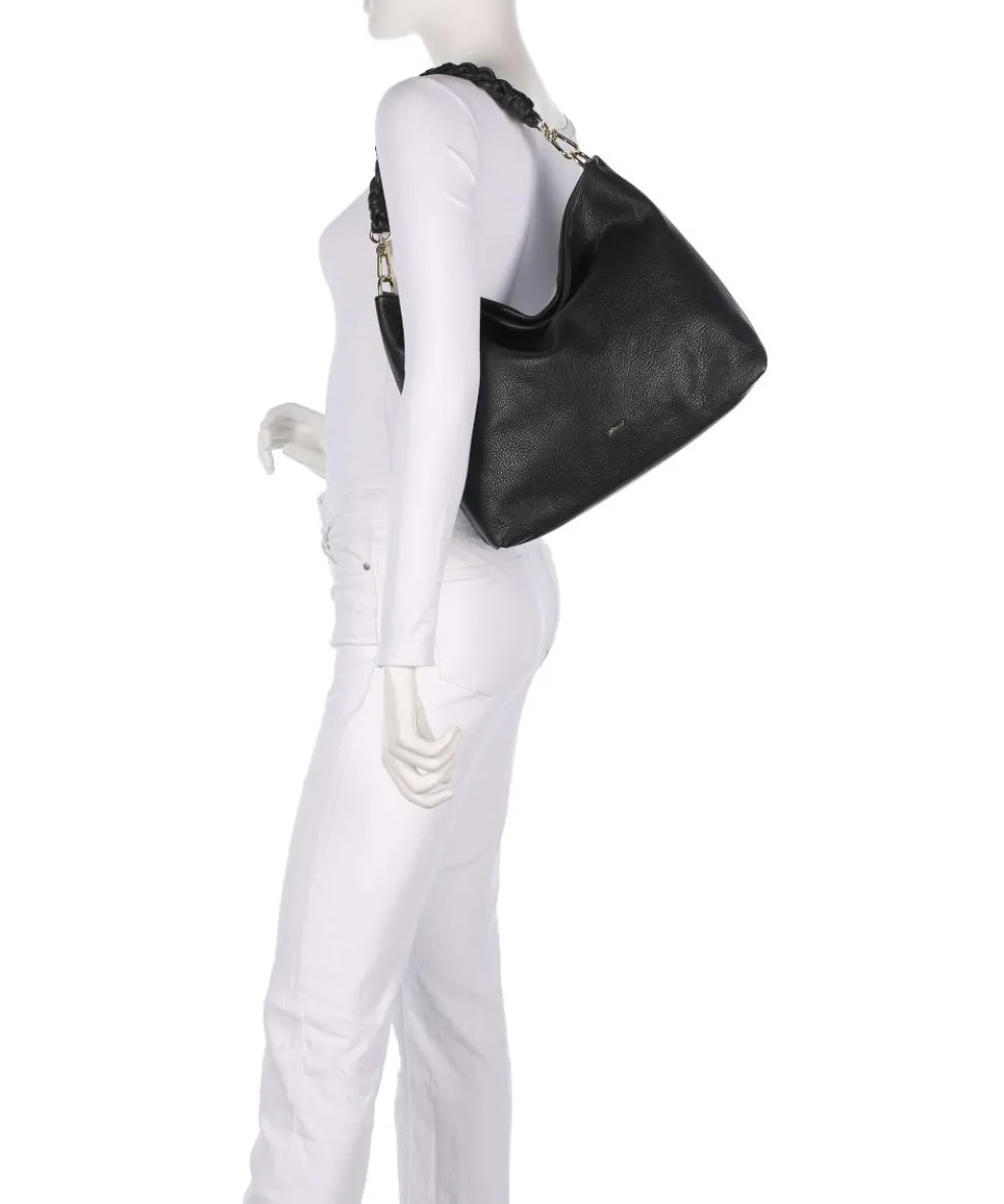 Dalia Soley Beuteltasche genarbtes Leder schwarz