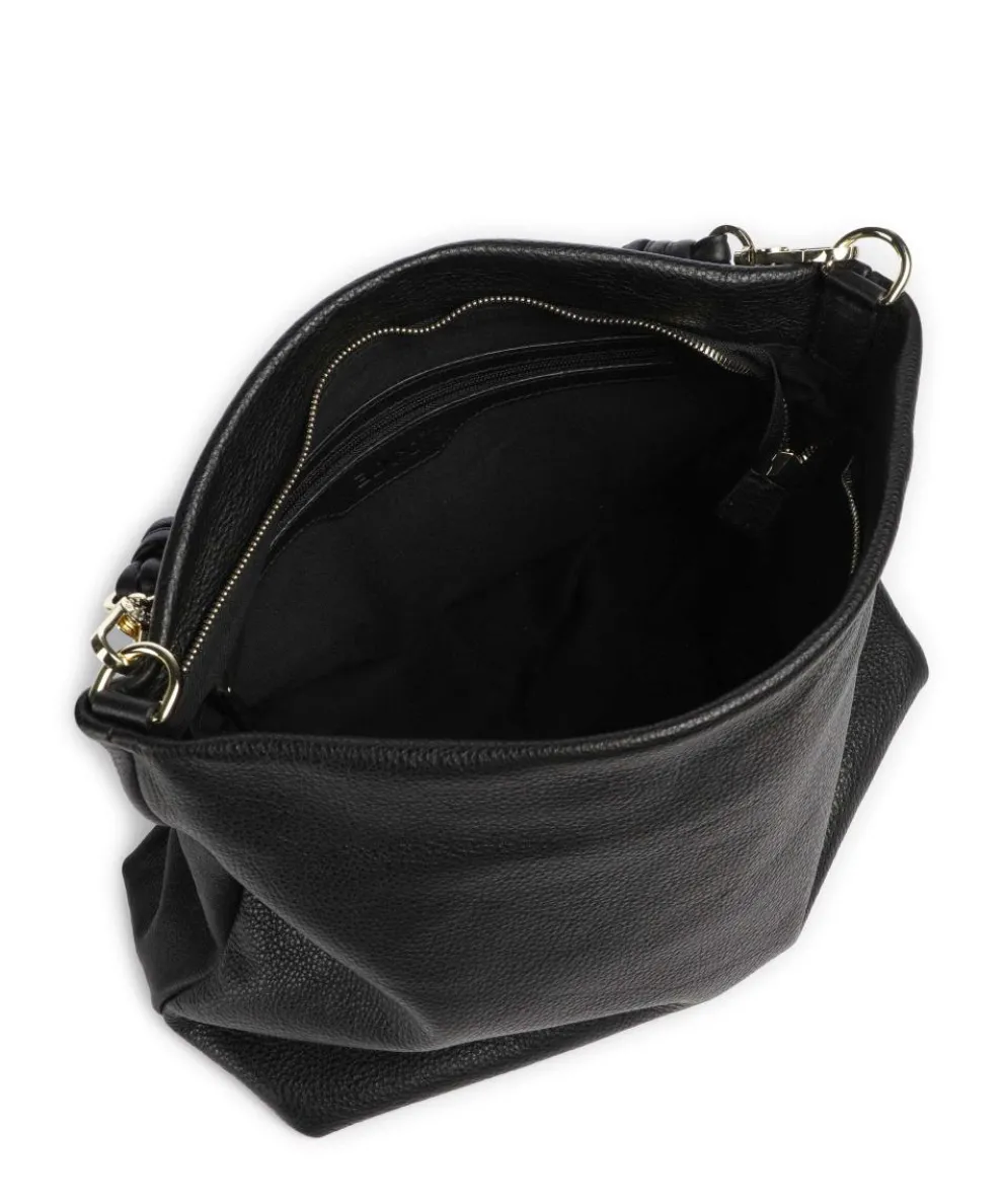 Dalia Soley Beuteltasche genarbtes Leder schwarz