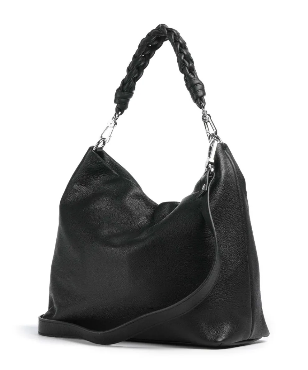 Dalia Soley Beuteltasche genarbtes Leder schwarz