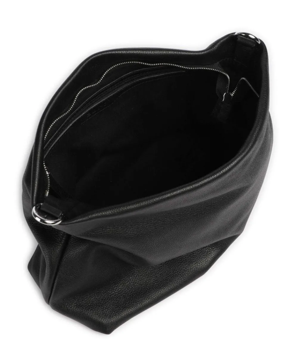 Dalia Soley Beuteltasche genarbtes Leder schwarz