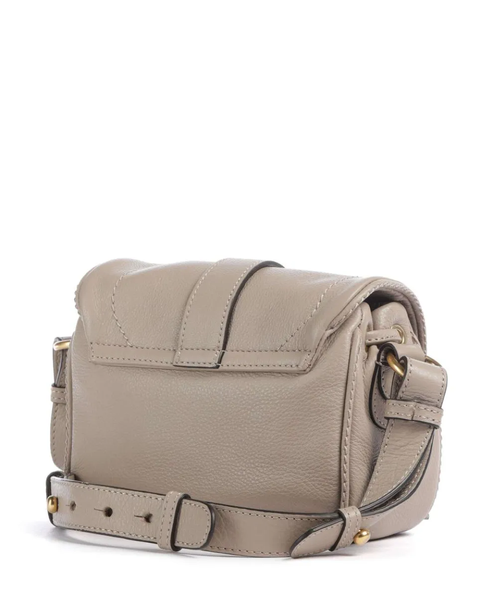 Dalia Star Saddle Umhängetasche genarbtes Leder beige