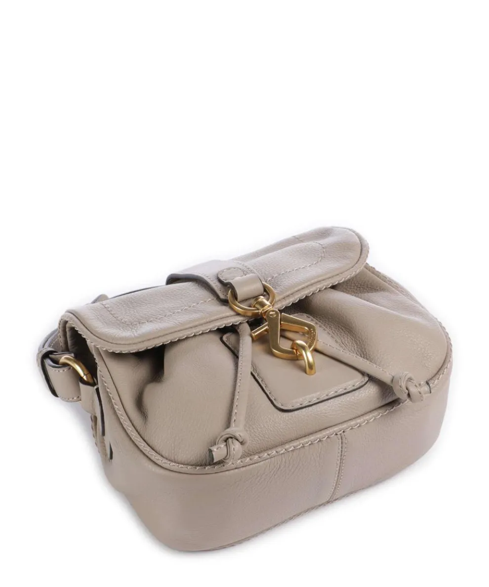 Dalia Star Saddle Umhängetasche genarbtes Leder beige