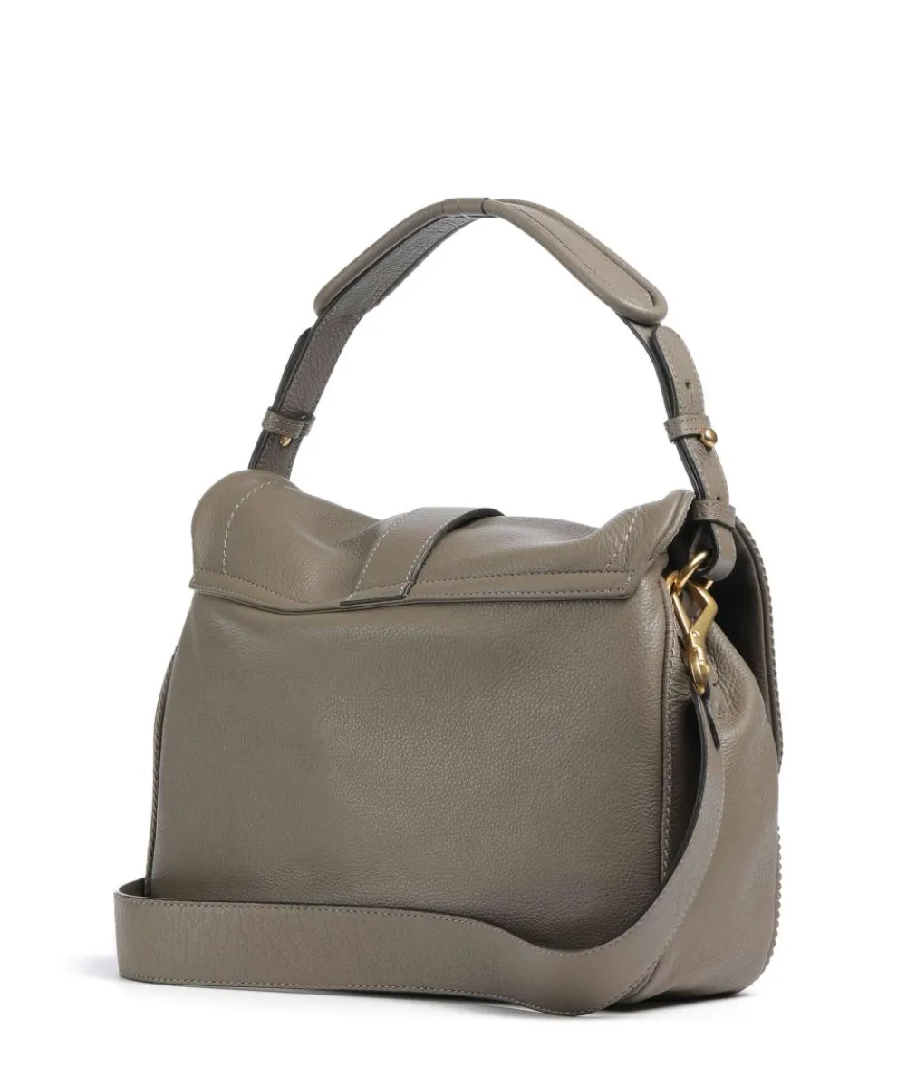 Dalia Star Saddle Beuteltasche genarbtes Leder taupe