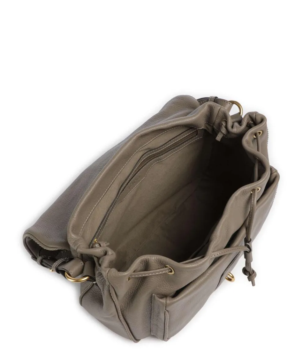 Dalia Star Saddle Beuteltasche genarbtes Leder taupe
