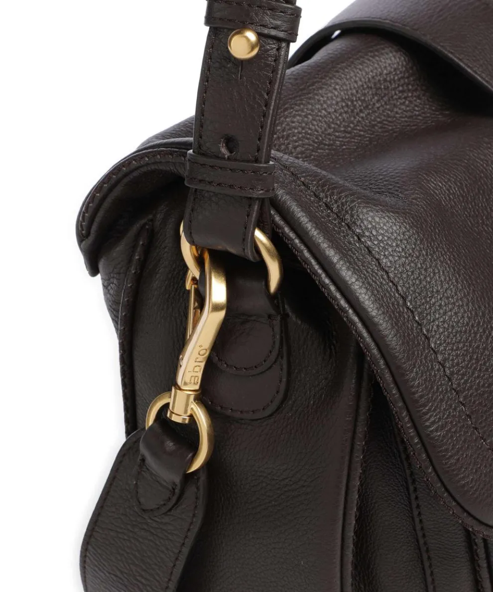 Dalia Star Saddle Beuteltasche genarbtes Leder dunkelbraun