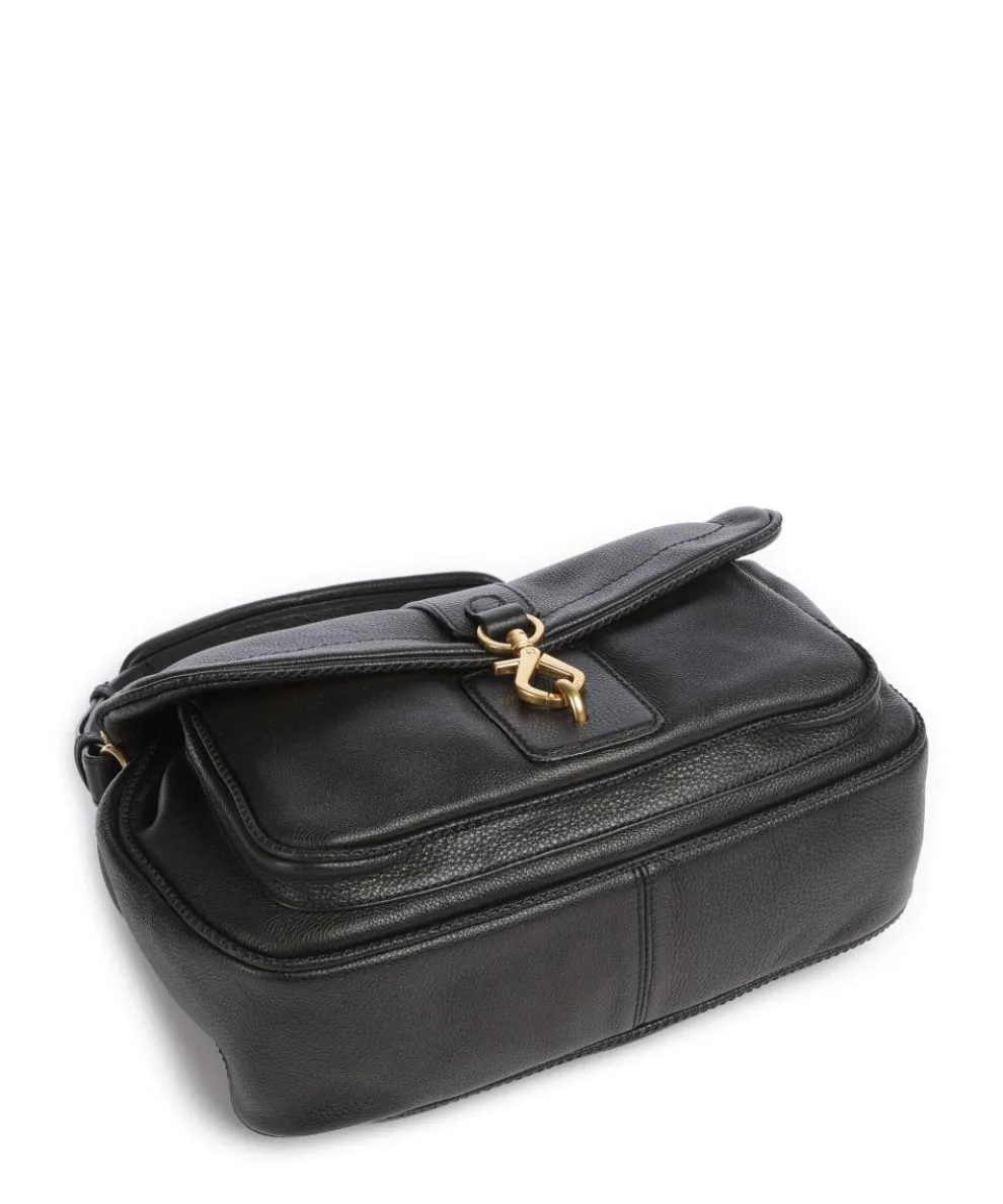 Dalia Star Saddle Beuteltasche genarbtes Leder schwarz