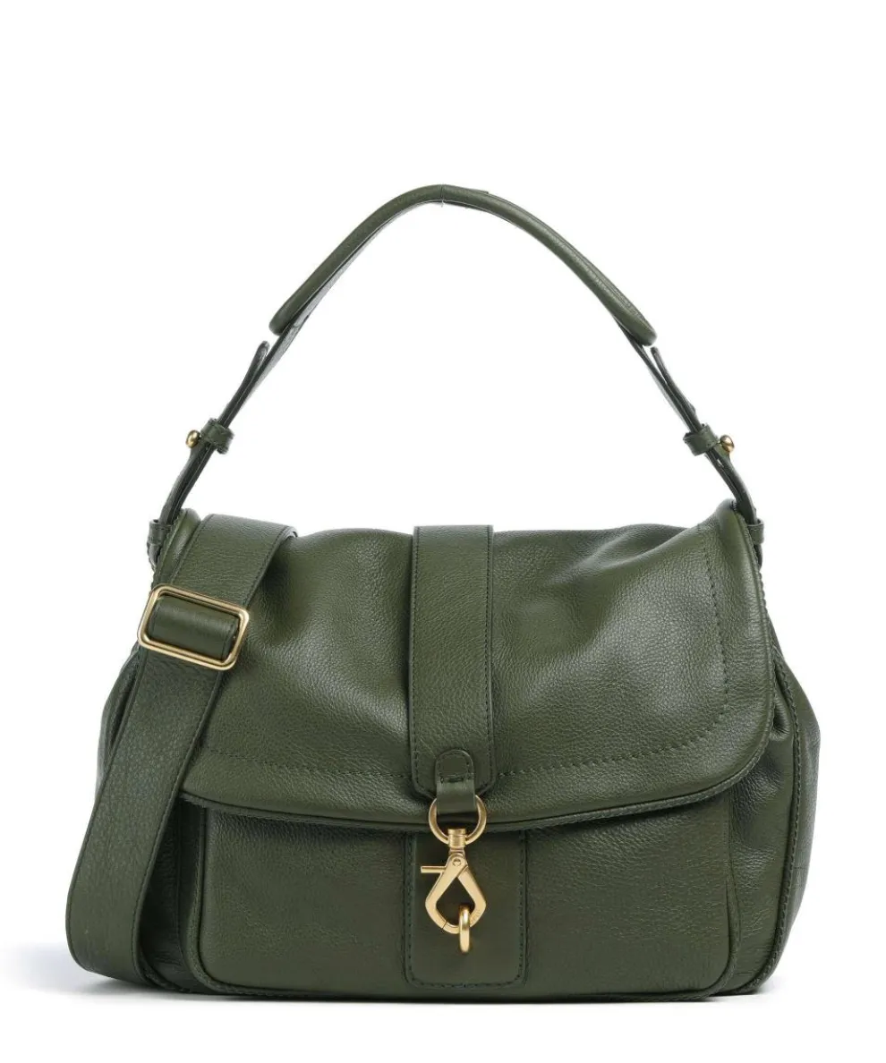 Dalia Star Saddle Beuteltasche genarbtes Leder khaki