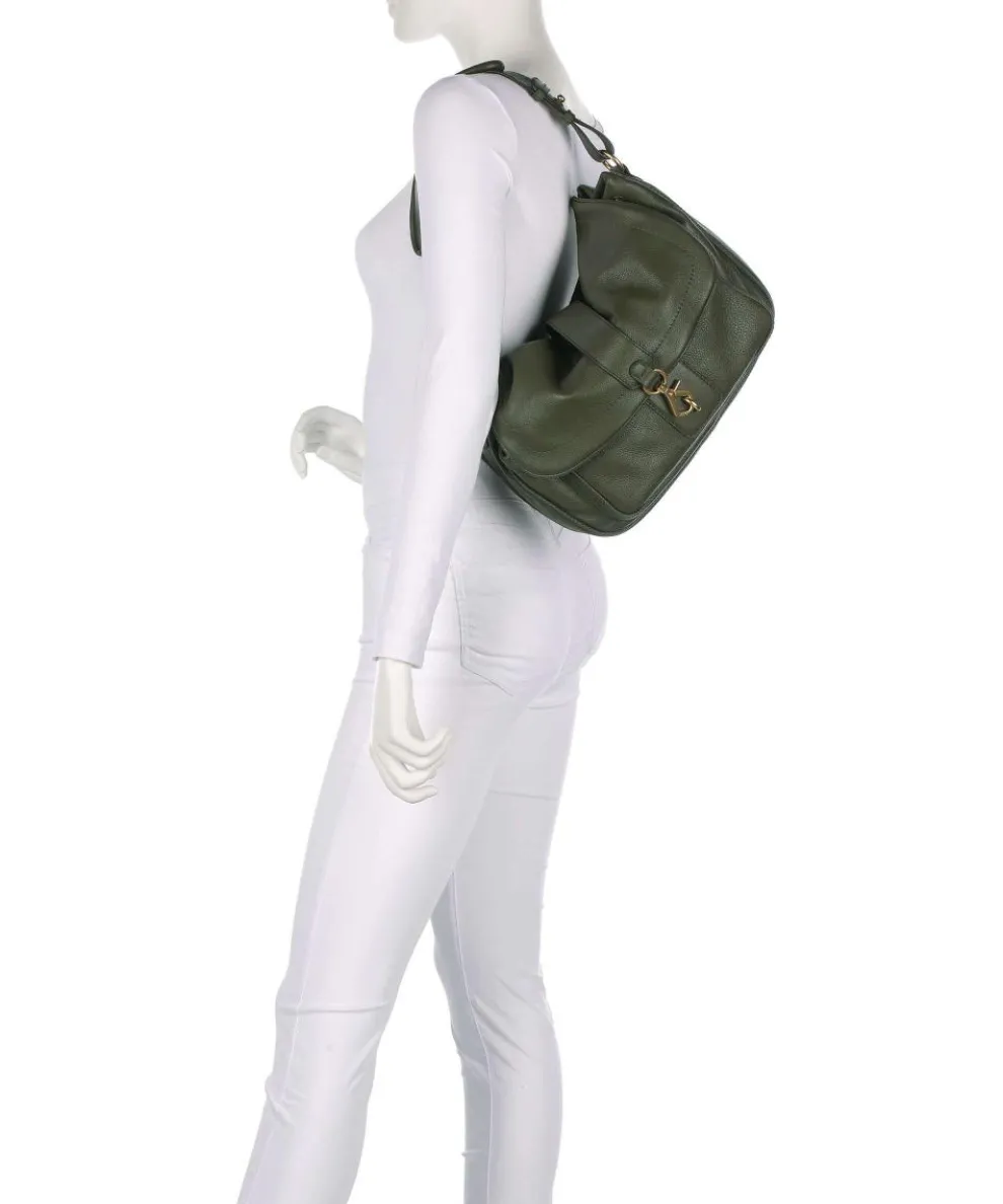 Dalia Star Saddle Beuteltasche genarbtes Leder khaki