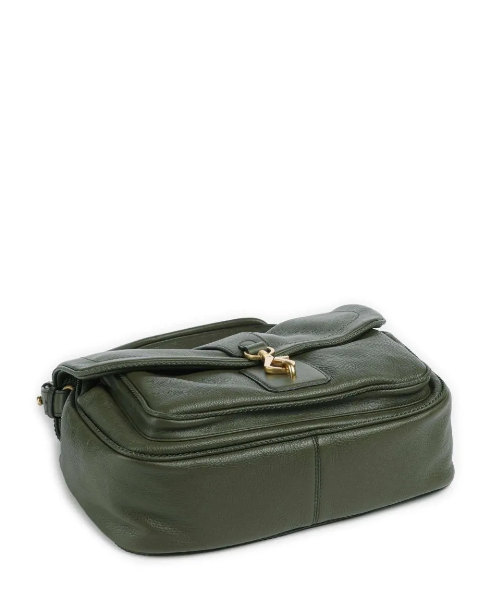 Dalia Star Saddle Beuteltasche genarbtes Leder khaki