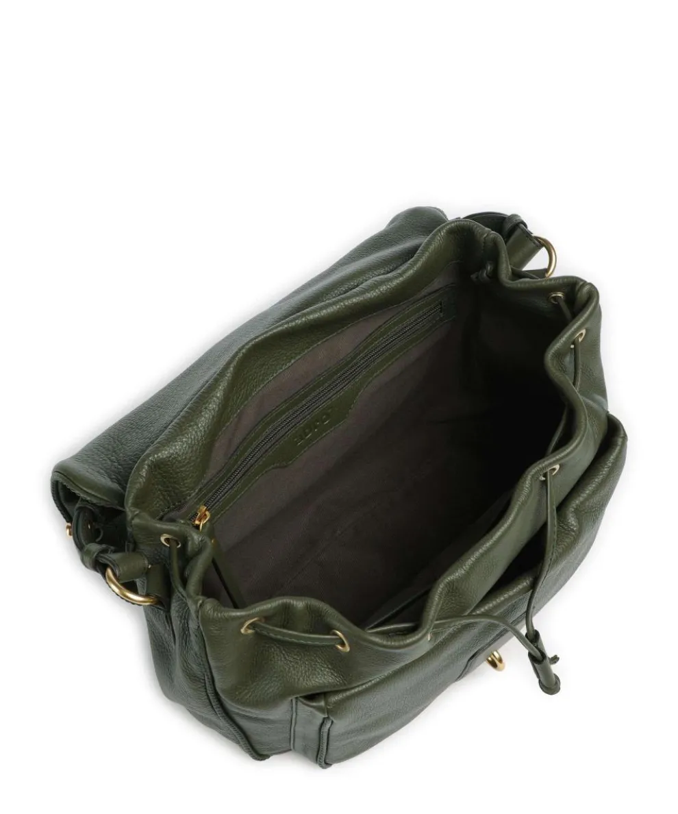 Dalia Star Saddle Beuteltasche genarbtes Leder khaki