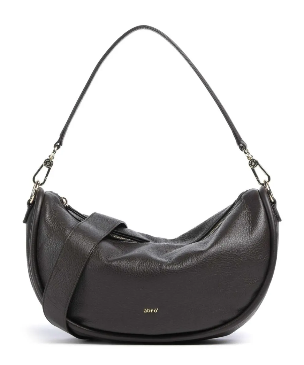 Dalia Willow Beuteltasche genarbtes Leder dunkelbraun