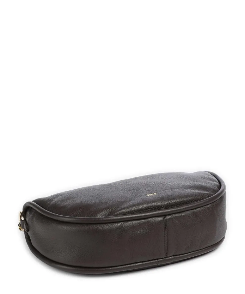 Dalia Willow Beuteltasche genarbtes Leder dunkelbraun