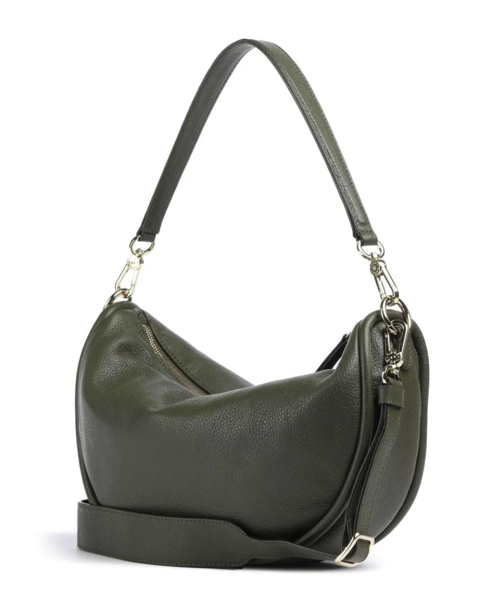 Dalia Willow Beuteltasche genarbtes Leder khaki