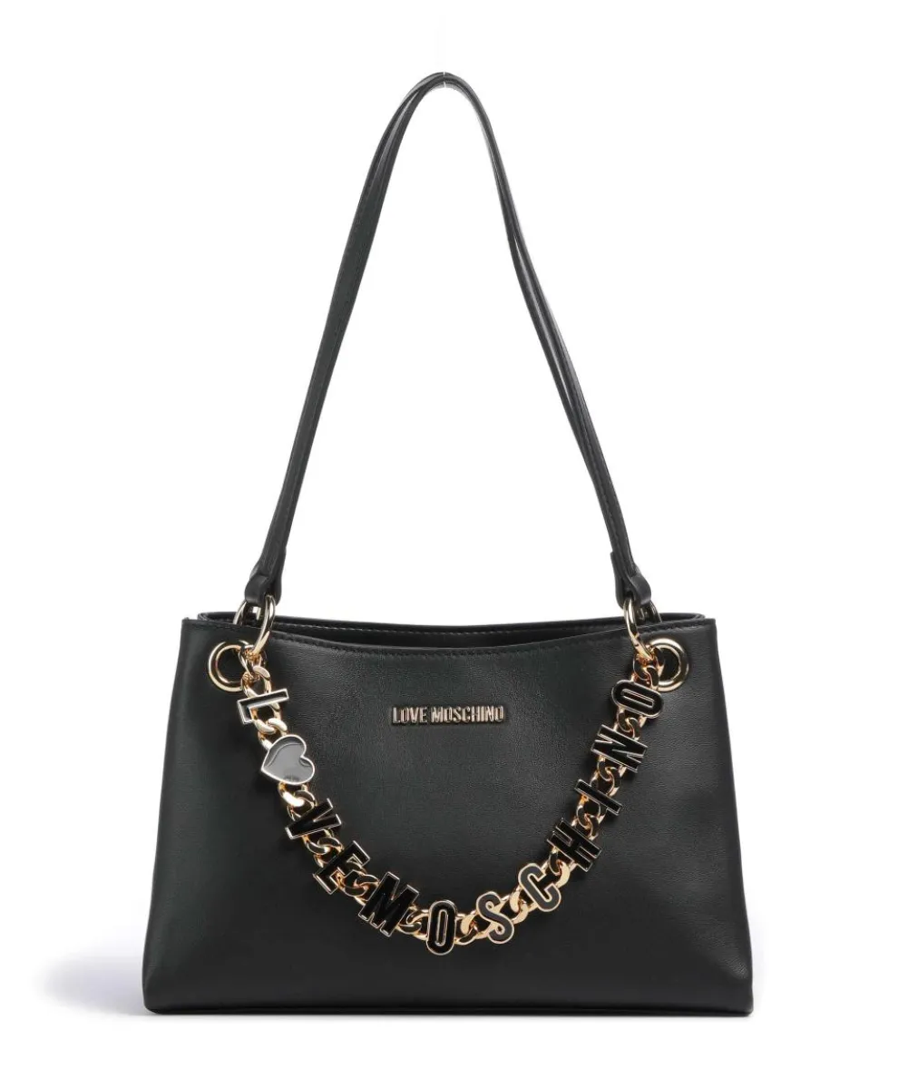 Dangling Schultertasche Lederimitat schwarz