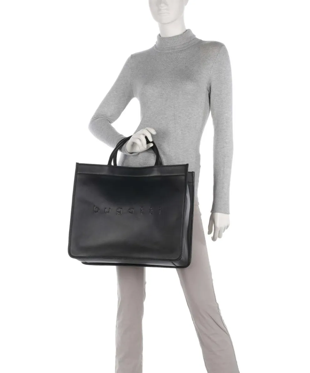 Daphne Handtasche 14″ fein genarbtes Leder schwarz