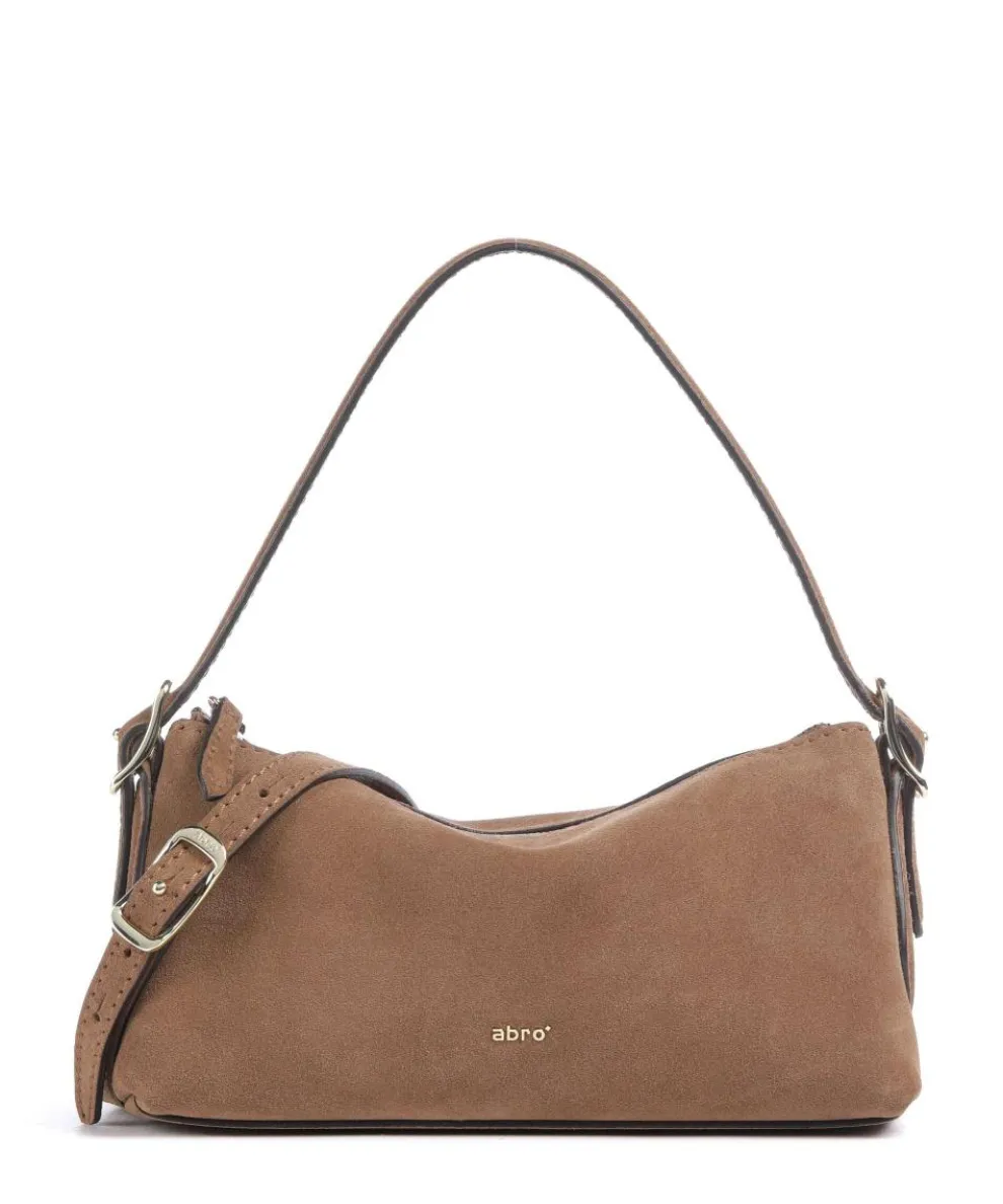 Suede Carina Schultertasche aufgerautes Leder camel