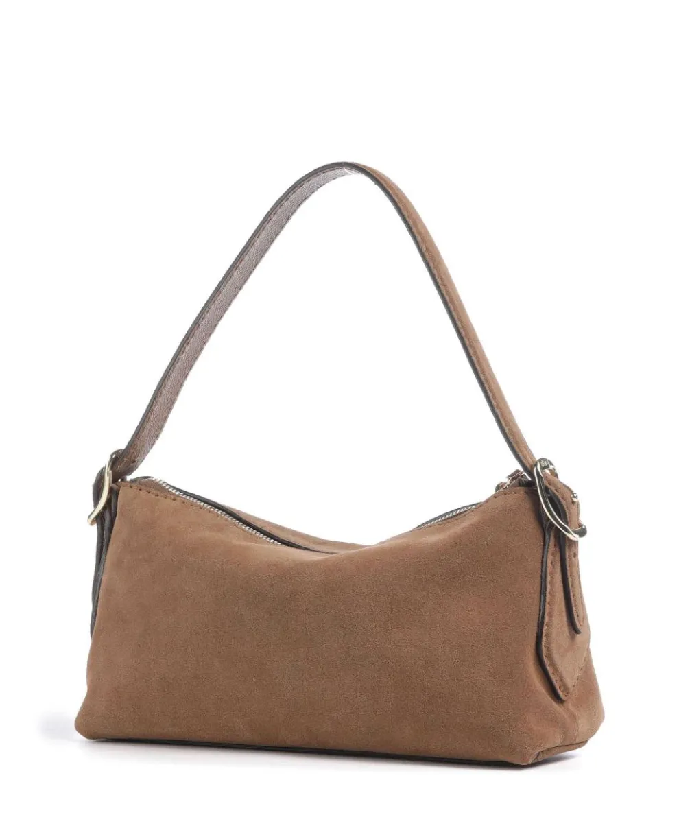 Suede Carina Schultertasche aufgerautes Leder camel