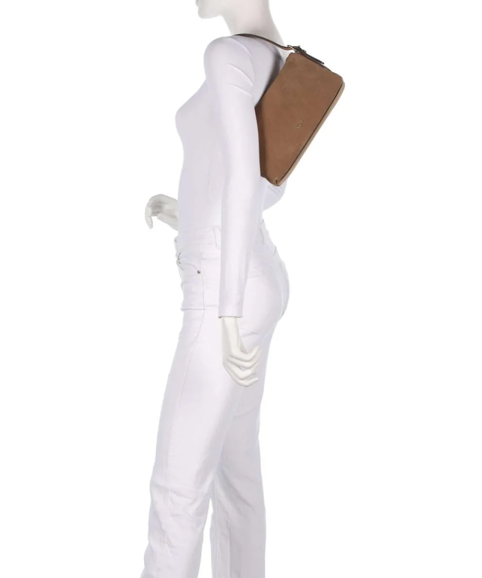 Suede Carina Schultertasche aufgerautes Leder camel