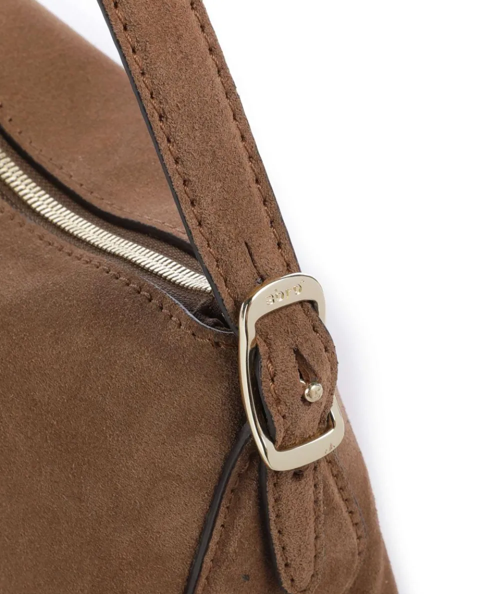 Suede Carina Schultertasche aufgerautes Leder camel