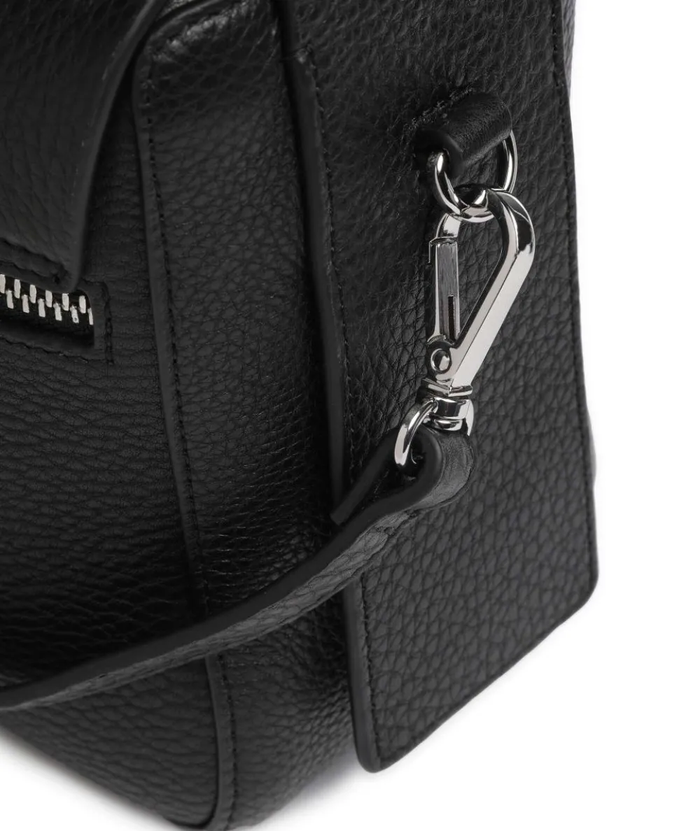 De Beauvoir Handtasche genarbtes Rindsleder schwarz