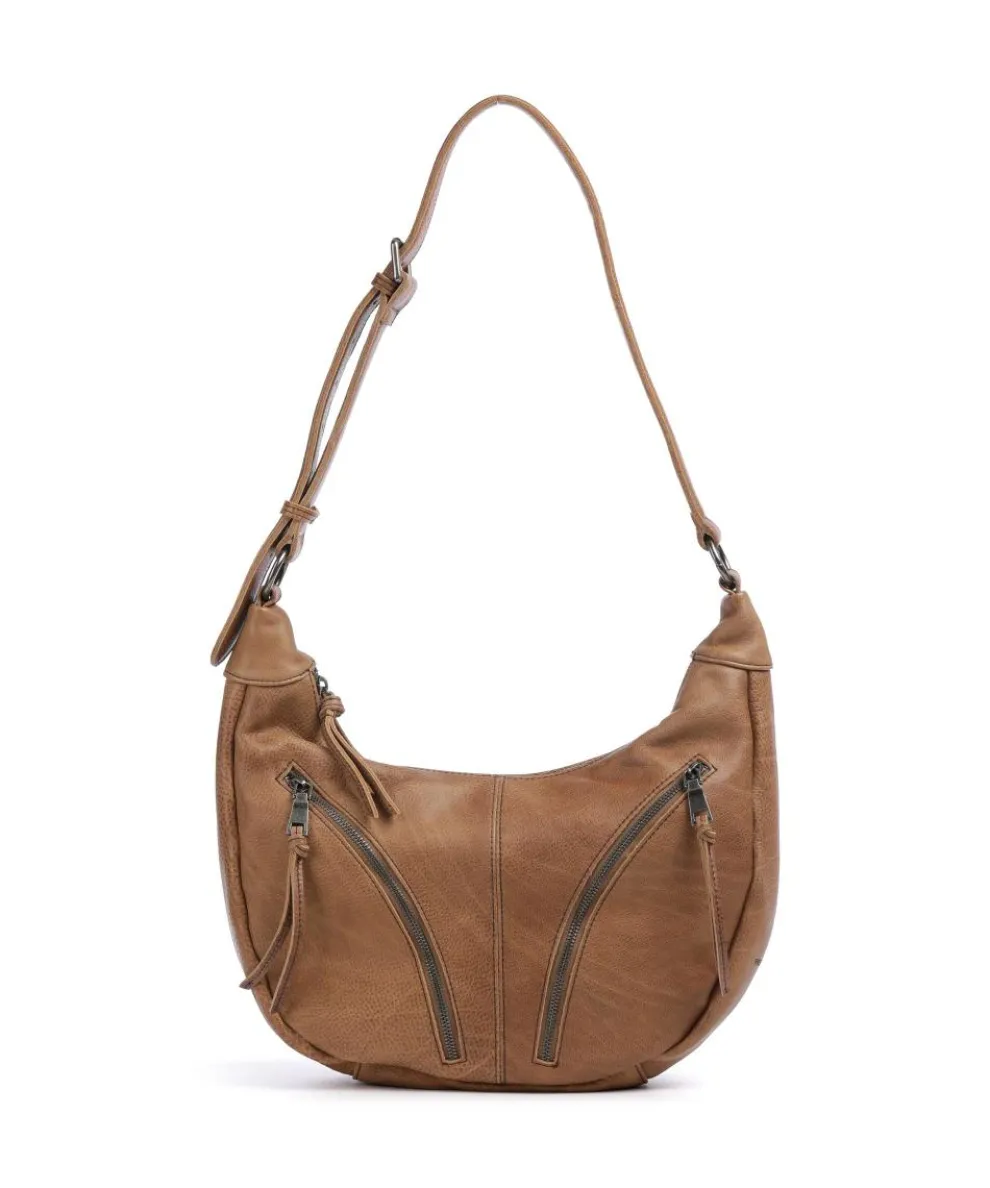 Dear Beuteltasche genarbtes Leder braun