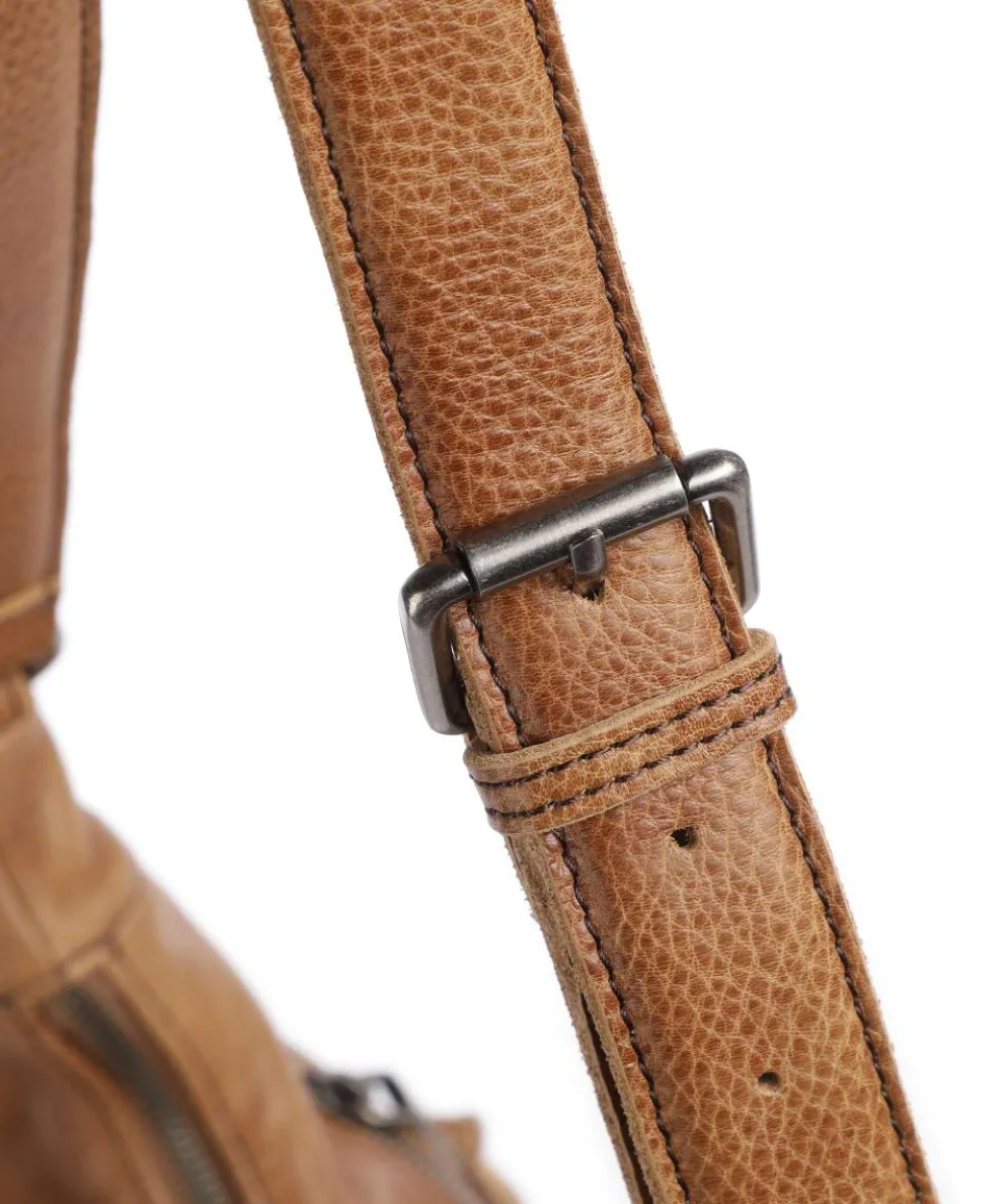 Dear Beuteltasche genarbtes Leder braun