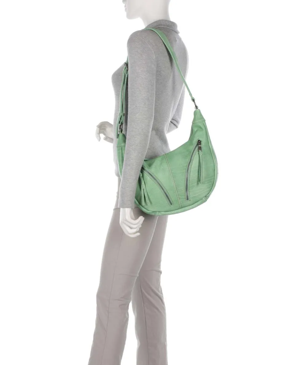 Dear Beuteltasche genarbtes Leder grün