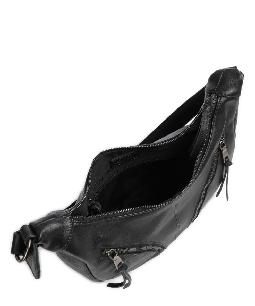 Dear Beuteltasche genarbtes Leder schwarz