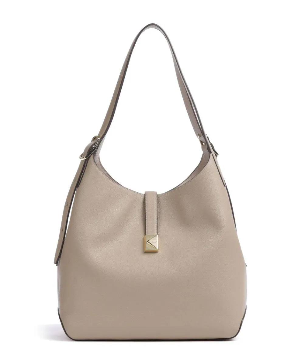 Deco Beuteltasche genarbtes Rindsleder taupe