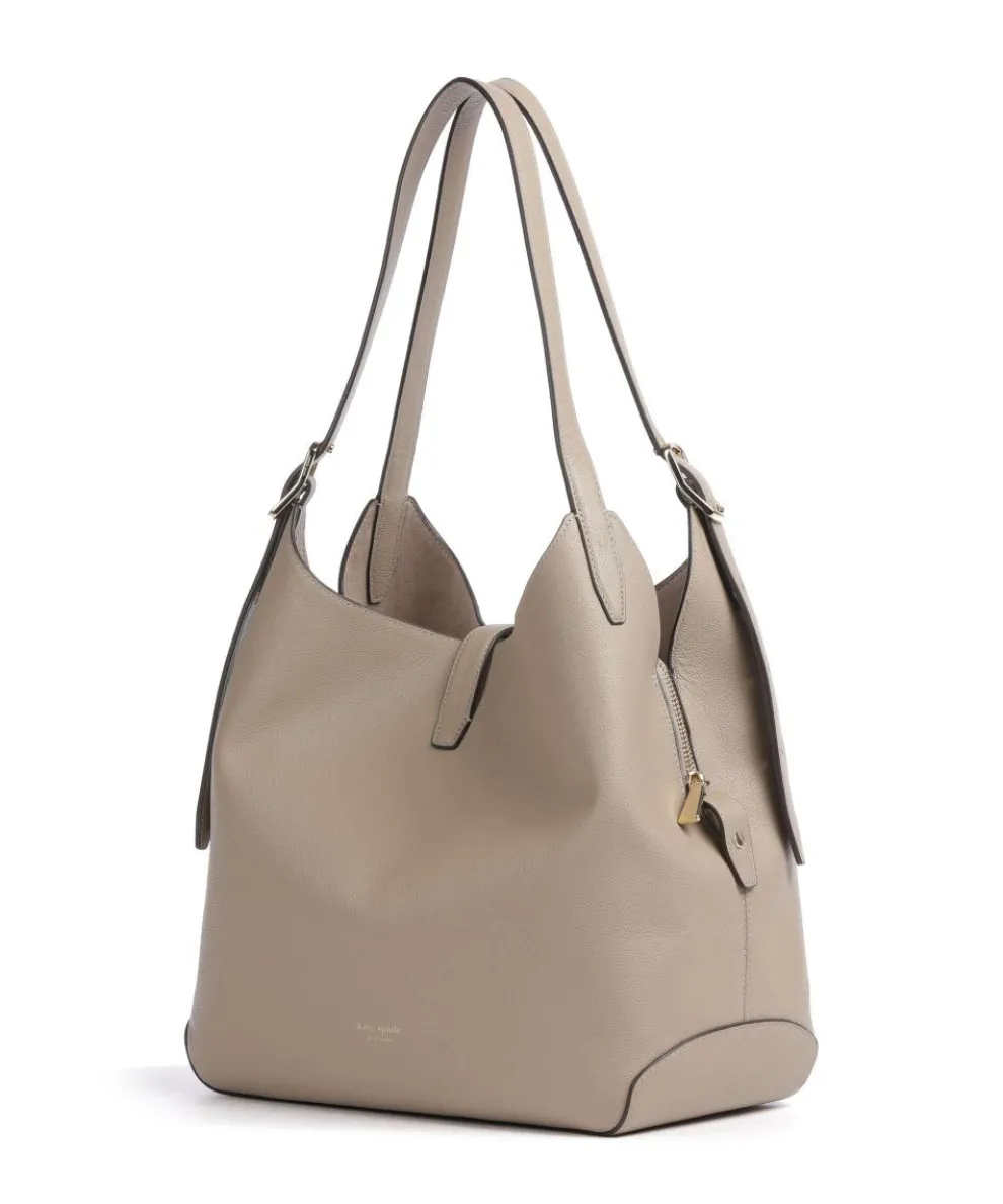 Deco Beuteltasche genarbtes Rindsleder taupe