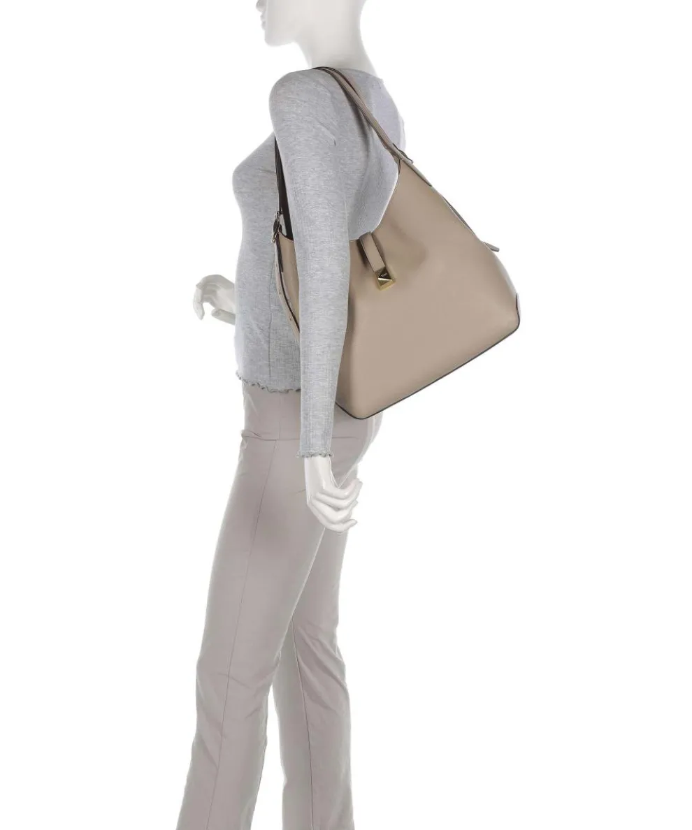 Deco Beuteltasche genarbtes Rindsleder taupe