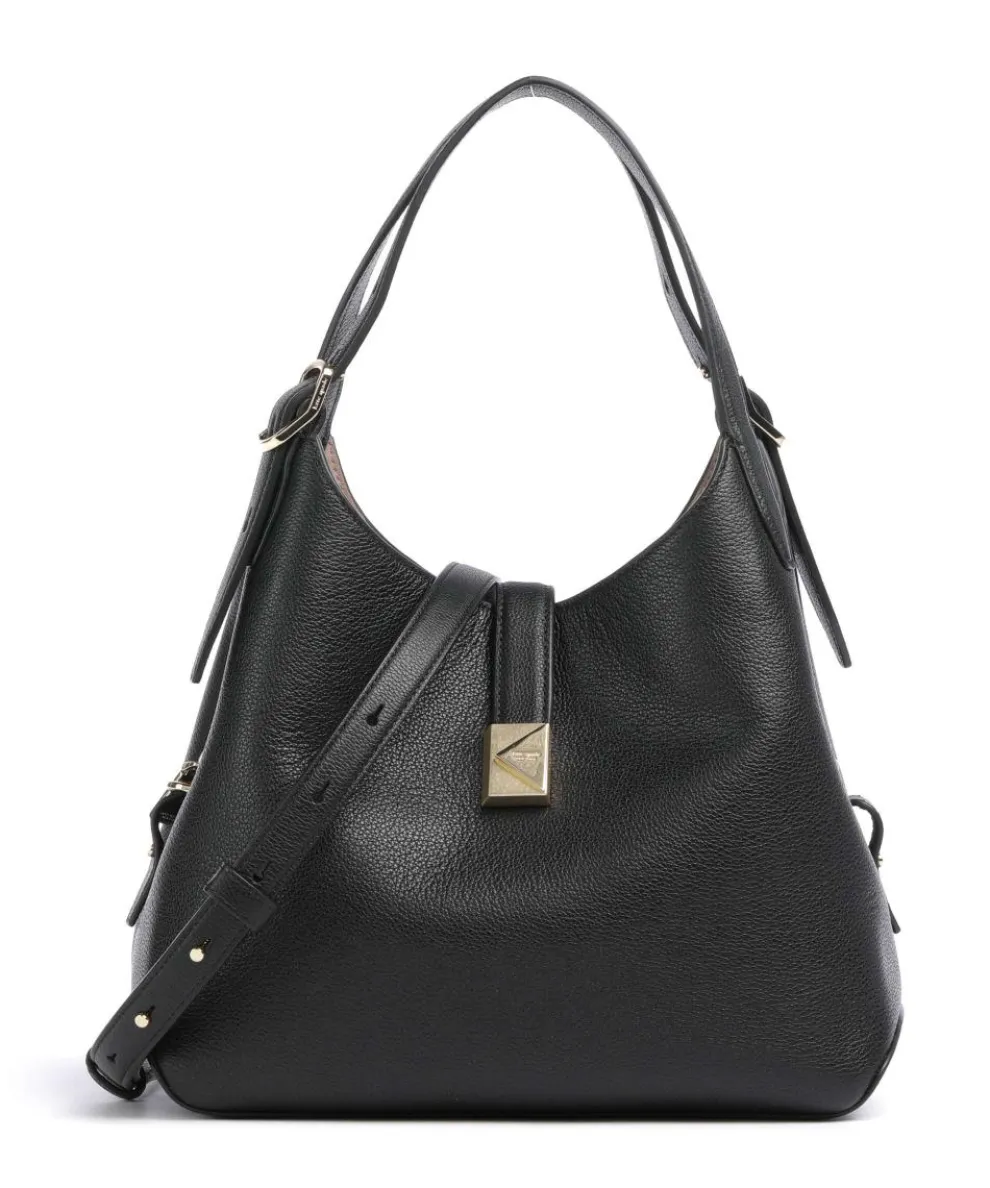 Deco Beuteltasche genarbtes Rindsleder schwarz