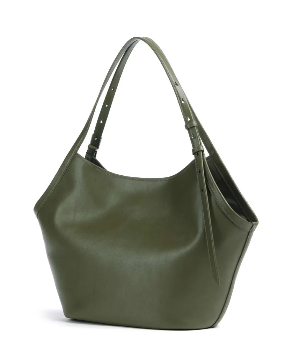 Deco Beuteltasche fein genarbtes Leder khaki