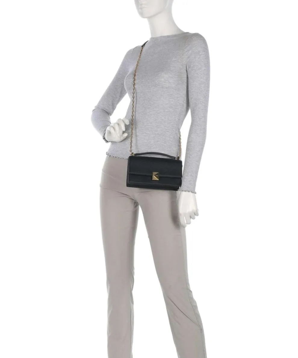 Deco Schultertasche genarbtes Rindsleder schwarz