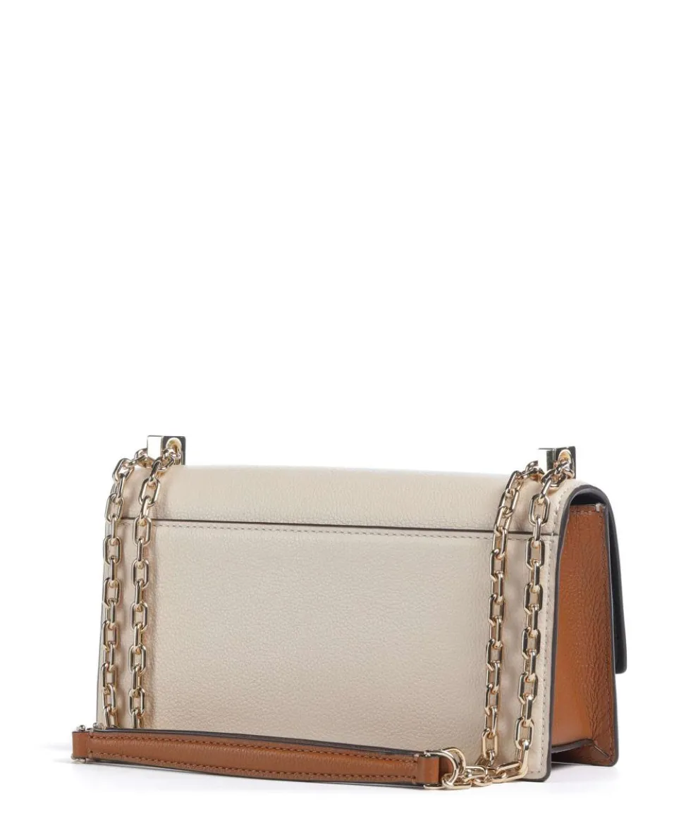 Deco Schultertasche genarbtes Rindsleder beige