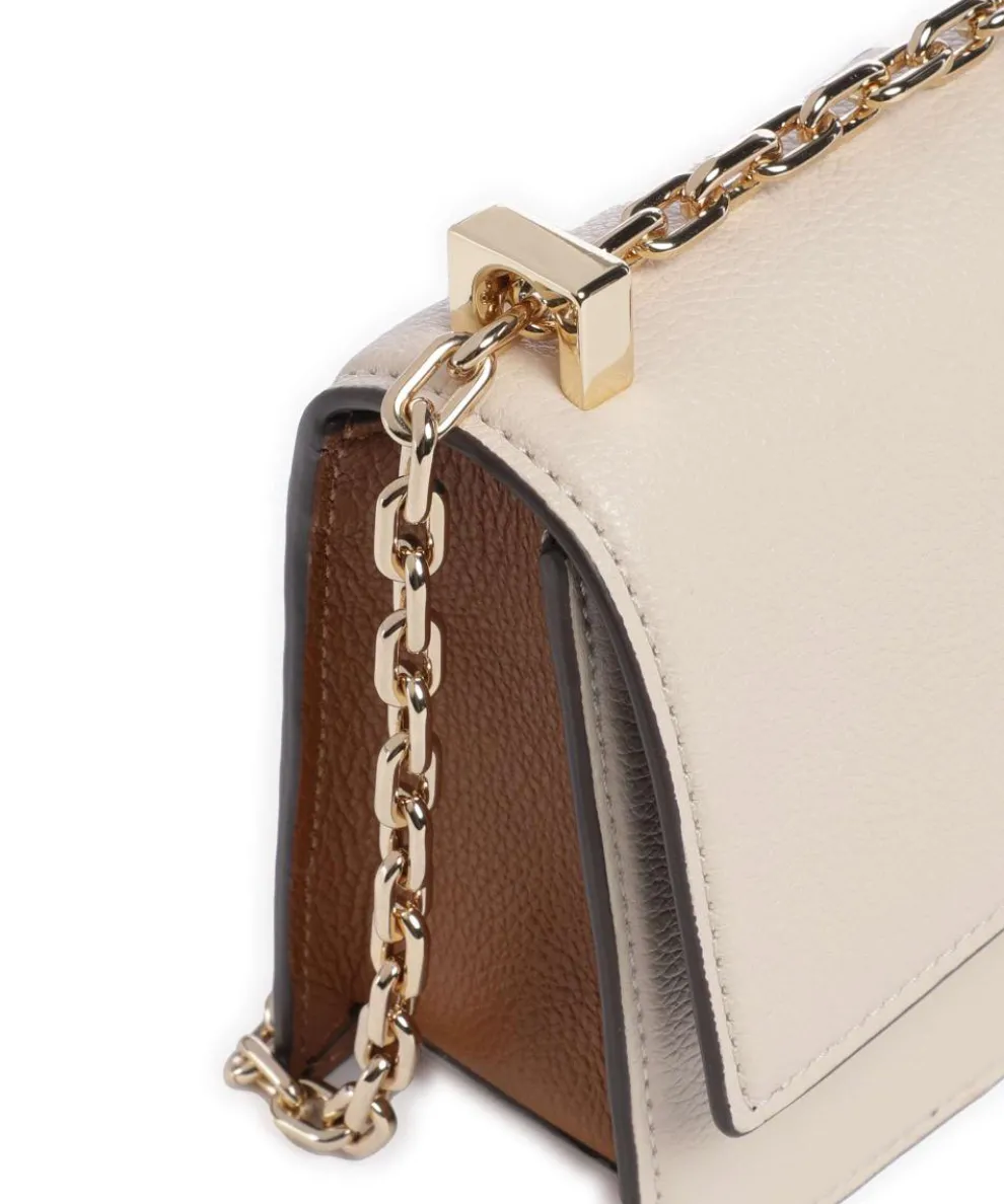 Deco Schultertasche genarbtes Rindsleder beige