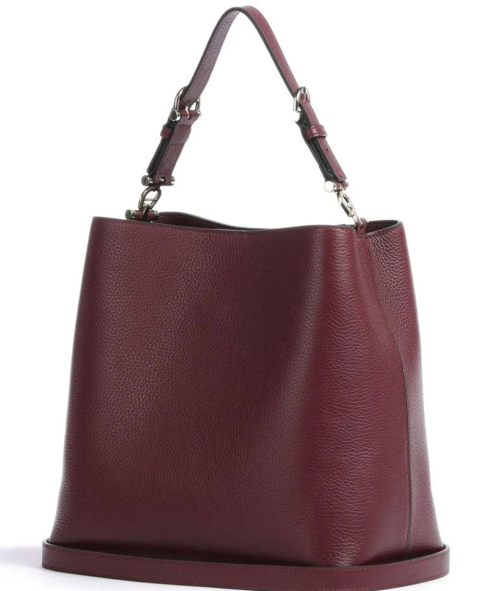 Delia M Beuteltasche genarbtes Rindsleder wein