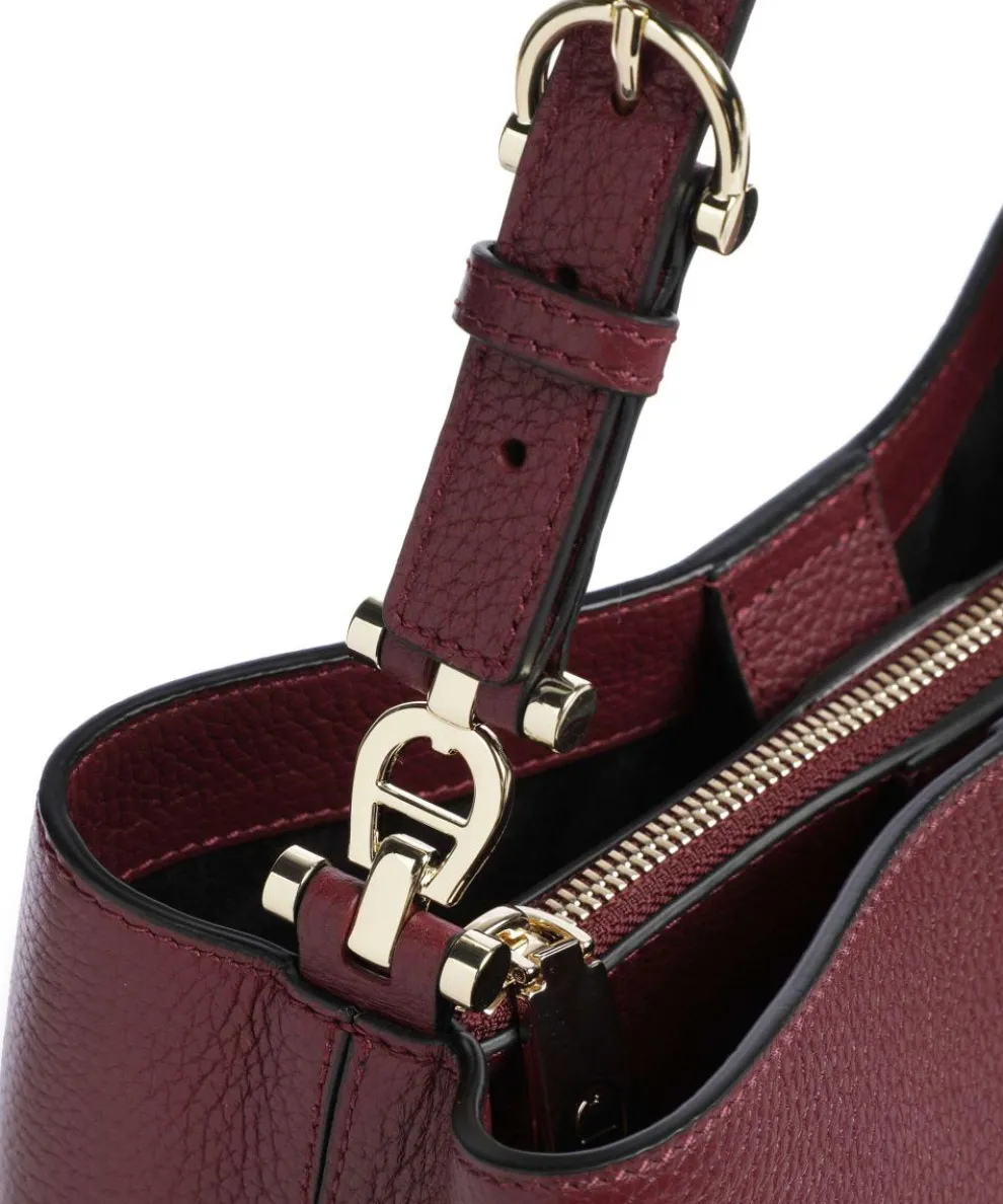 Delia M Beuteltasche genarbtes Rindsleder wein