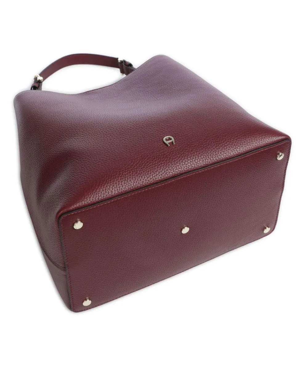 Delia M Beuteltasche genarbtes Rindsleder wein