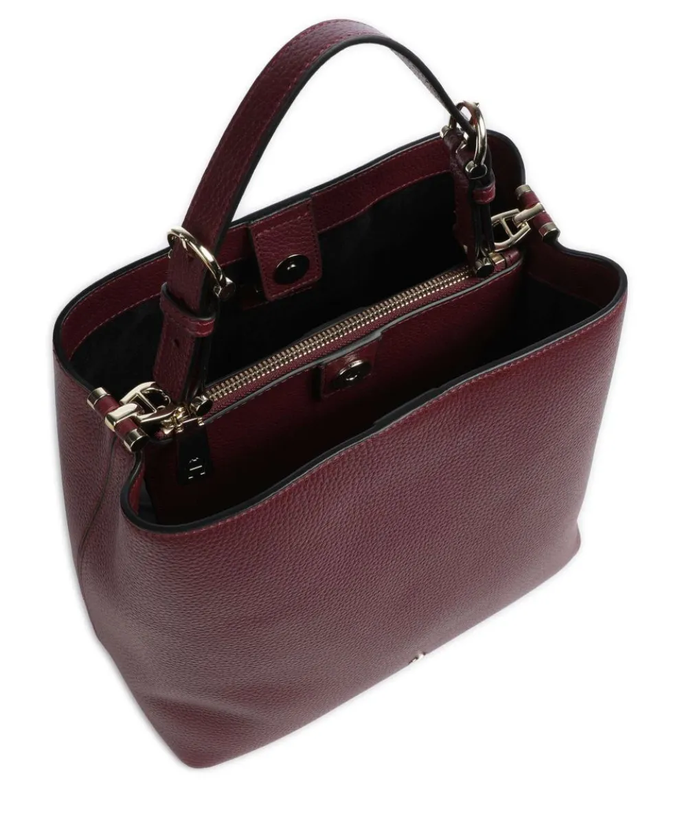 Delia M Beuteltasche genarbtes Rindsleder wein