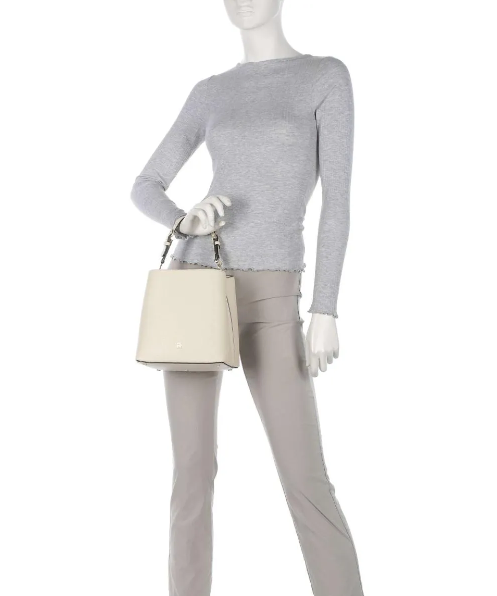 Delia S Bucket bag genarbtes Rindsleder creme