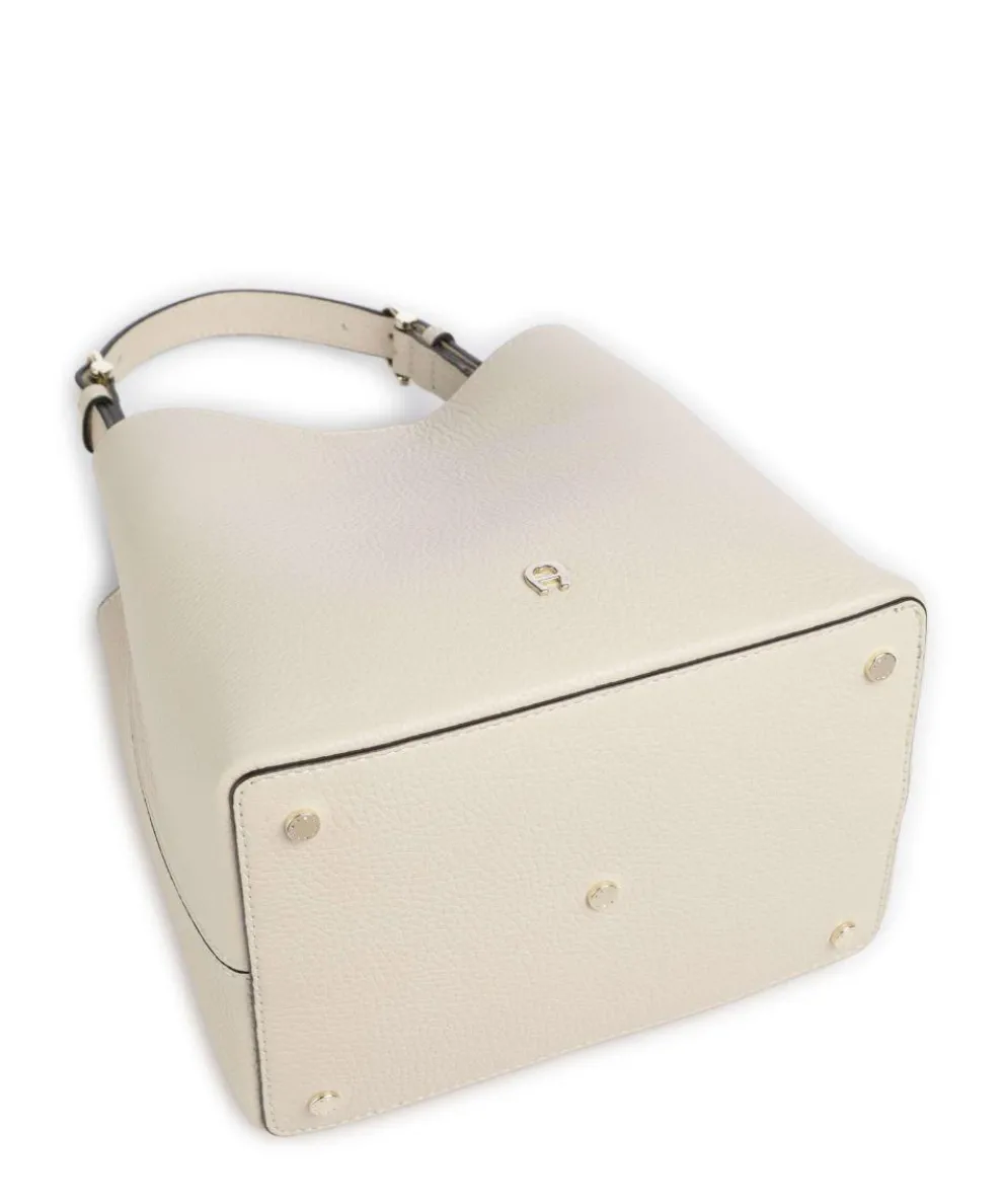 Delia S Bucket bag genarbtes Rindsleder creme