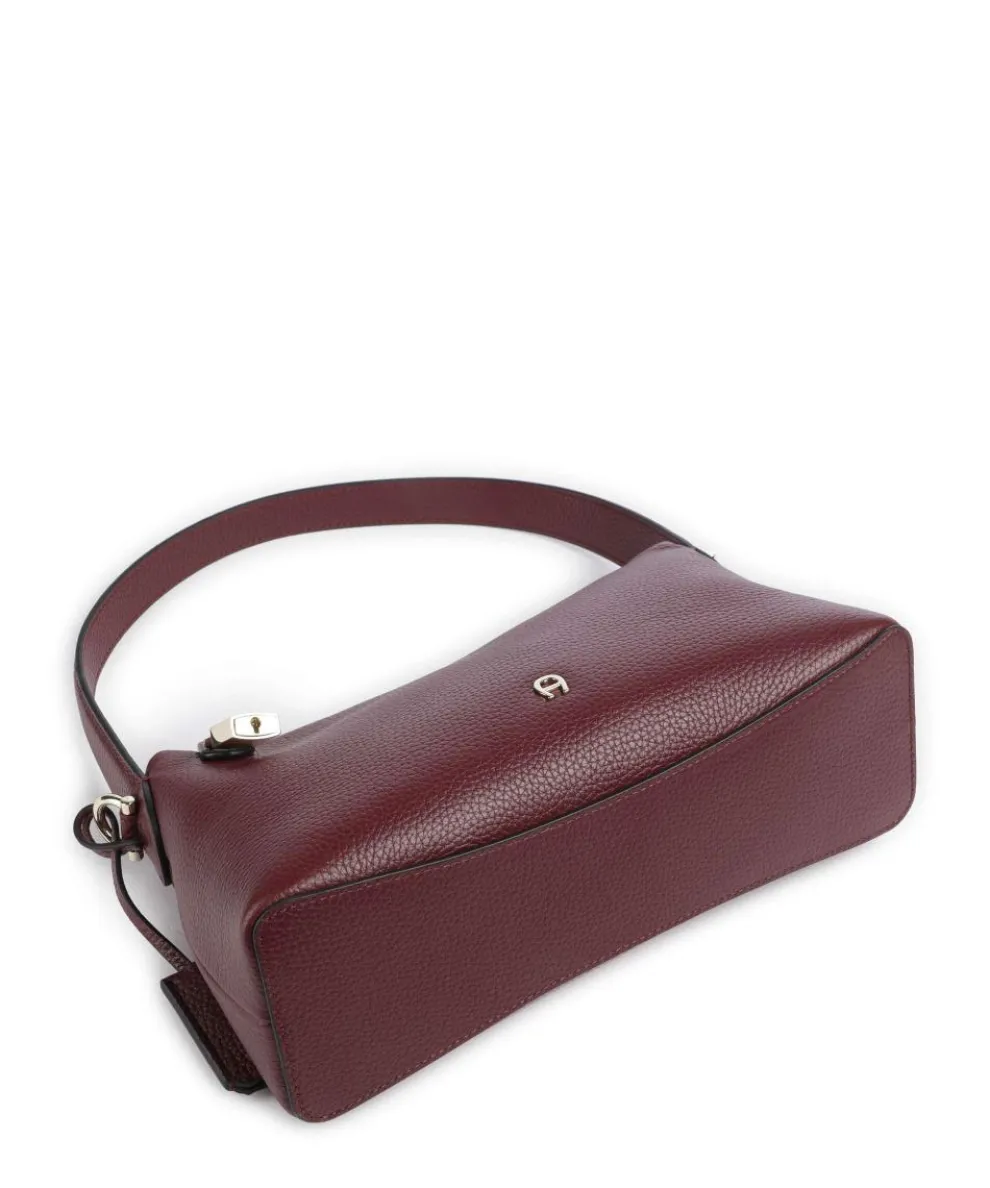 Delia S Schultertasche genarbtes Rindsleder dunkelrot