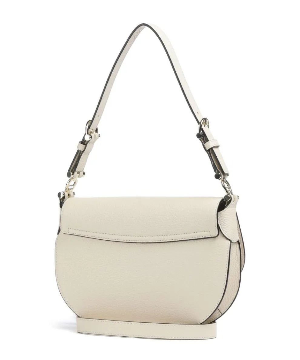 Delia S Schultertasche genarbtes Rindsleder creme