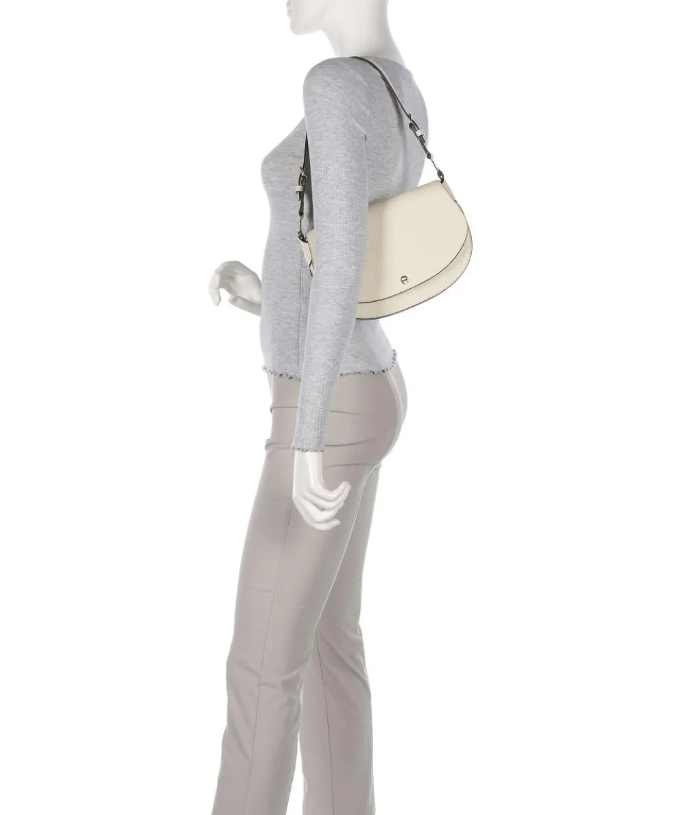 Delia S Schultertasche genarbtes Rindsleder creme