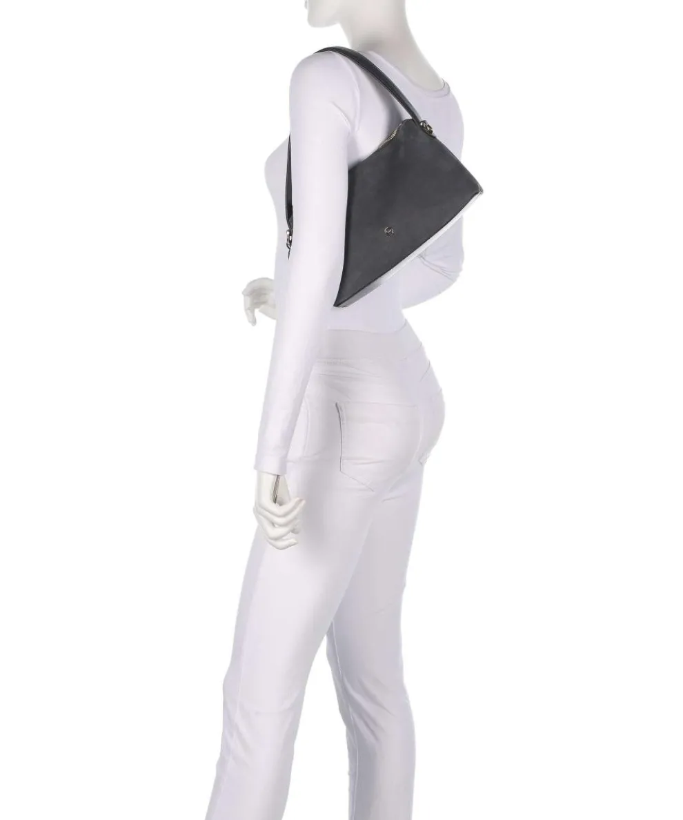 Delia S Schultertasche aufgerautes Leder dunkelgrau